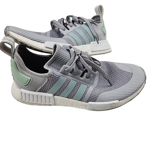 Adidas NMD R1 Grey And Green Running Shoes Men's Size 11 - Picture 1 of 9